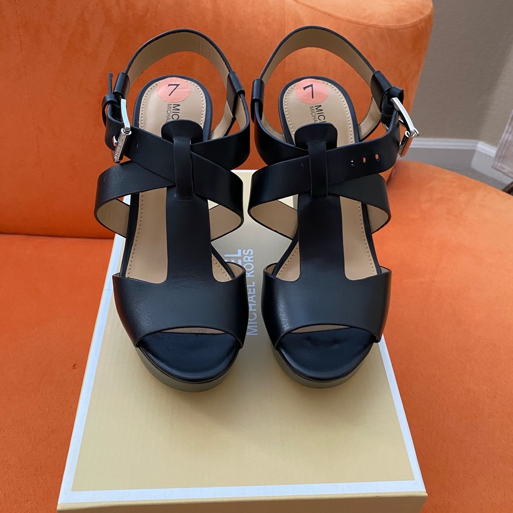 Michael Kors black wedge never worn